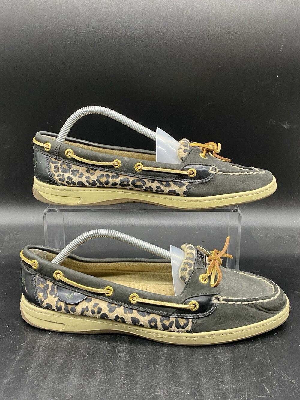 Sperry Top-Sider Womens Size 12 Boat Shoes Angelfish Black Leopard 9101882